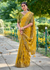 Golden Yellow Woven Banarasi Designer Silk Saree With Embroidered Blouse