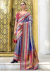 Corsican Purple Tissue Banarasi Silk Saree with Contrast Border