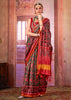 Green Red Printed Patola Silk Saree