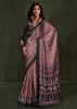 Black And Red Printed Satin Crepe Silk Saree