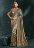 Grey Green Embroidered Designer Tissue Saree