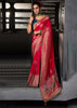 "Exclusive Offer" : Bridal Red Woven Embroidered Banarasi Silk Saree