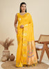 Bright Yellow Woven Bronze Zari Paithani Silk Sareee