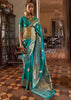 Teal Blue Dual Tone Woven Banarasi Silk Saree