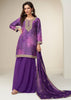 Royal Purple Bandhej Print Embroidered Sharara Set