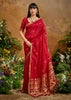 Ruby Red Woven Banarasi Silk Saree
