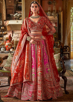 Multicolor Heavy Embroidered Designer Lehenga
