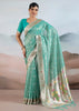 Ocean Green Woven Banarasi Tissue Silk Saree