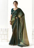 Hunter Green Designer Organza Tissue Silk Saree