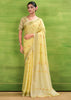 Pastel Yellow Woven Linen Silk Saree