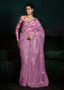 Spring Purple Designer Tissue Silk Saree With Printed Blouse