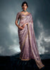 Lavender Purple Designer Silk Saree