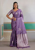 Paisley Purple Woven Satin Silk Saree