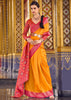 Peel Orange Woven Banarasi Silk Saree