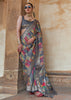 Frost Grey Printed Soft Silk Saree