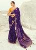 Regal Purple Woven Banarasi Embroidered Organza Satin Saree