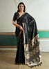 Phantom Black Woven Tussar Silk Saree