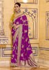 Sparkling Purple Woven Banarasi Silk Saree