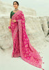Hot Pink Woven Georgette Bandhej Designer Saree