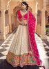 White And Pink Embroidered Designer Lehenga Set