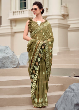 Heena Green Printed Cotton Silk Saree