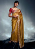 Golden Yellow Designer Silk Saree