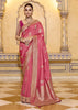 Gajari Pink Woven Banarasi Silk Saree