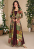 Brick Red Shrug Style Anarkali with Embroidered Work