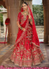 Red Heavy Embroidered Designer Lehenga
