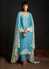 Bachelor Blue Embroidered Suit Set With Digital Print