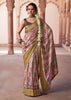 Rose Brown Banarasi Digital Printed Silk Saree