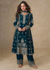 Coral Blue Embroidered Suit Set