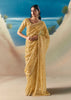 Pastel Yellow Satin Organza Embroidered Saree