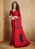 Aurora Red Printed Satin Silk Saree