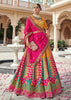 Yellow & Pink Banarasi Silk Embroidered Lehenga