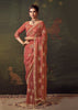 Earth Red Designer Tissue Silk Saree