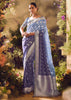 Passion Blue Banarasi Designer Silk Saree With Embroidered Blouse