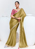 Golden Green Designer Organza Tissue Silk Saree With Printed Blouse