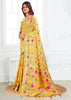 Vibrant Yellow Woven Linen Cotton Silk Saree