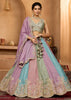 Multicolored Georgette Embroidered Sequins Lehenga Set