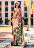 Almond Beige Satin Crepe Printed Silk Saree