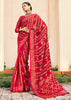 Fiery Red Printed Georgette Silk Saree