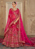 Dark Pink Heavy Embroidered Designer Lehenga