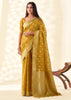 Mustard Yellow Woven Linen Tissue Silk Saree