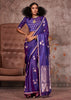 Orient Purple Banarasi Satin Silk Saree With Brocade Blouse