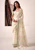Antique White Woven Linen Silk Saree
