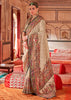 Beige And Black Printed Kashmiri Jamewar Saree