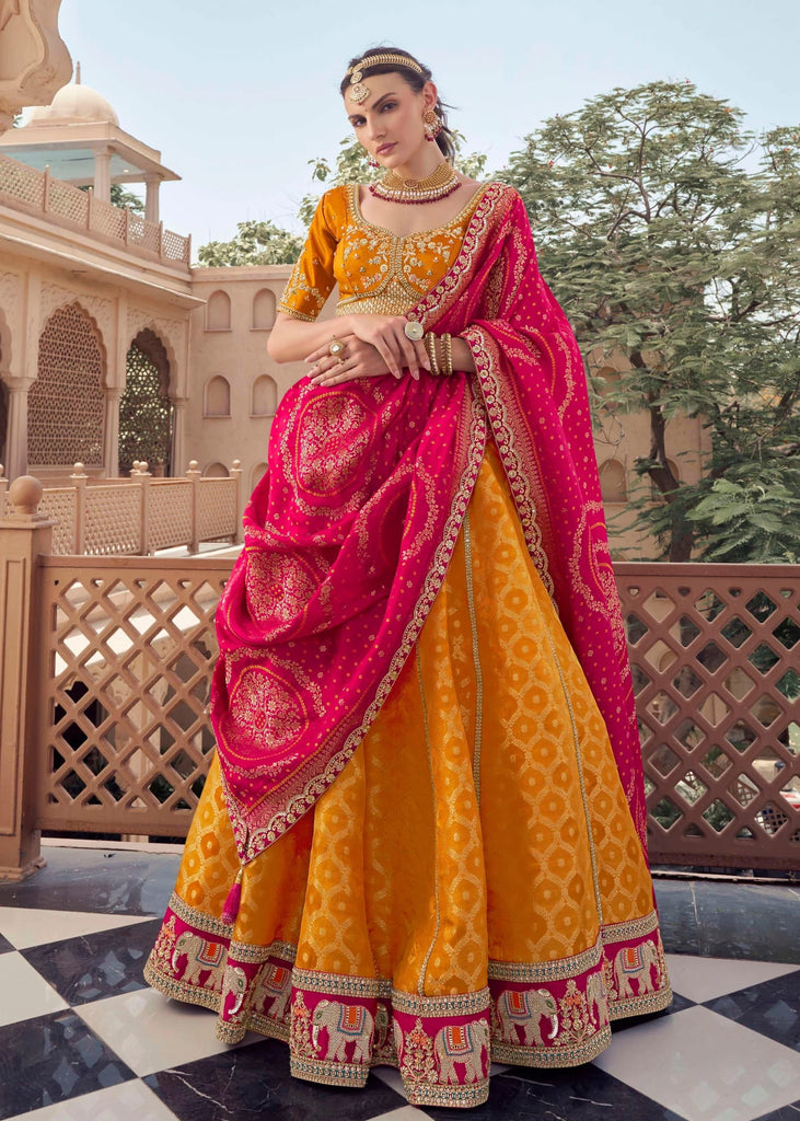 Zinnia Orange Embroidered Designer Lehenga Set