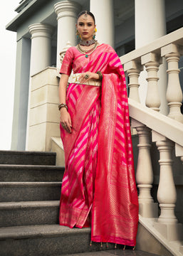 Bridal Pink Woven Banarasi Silk Saree