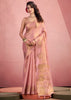 Misty Pink Woven Tissue Silk Saree